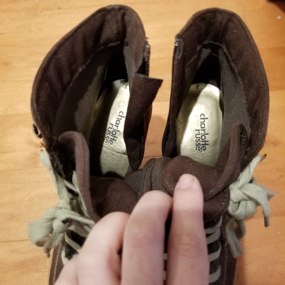 Classic "Anya" high heel sneaker style booties - Picture 5 of 7